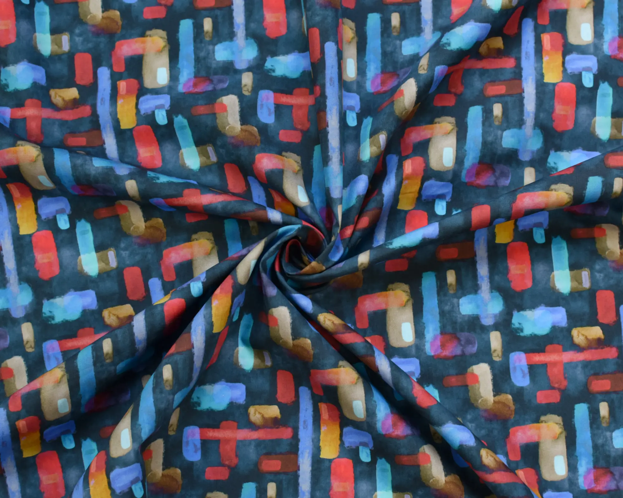 Cotton Poplin - Geometric Watercolor Print