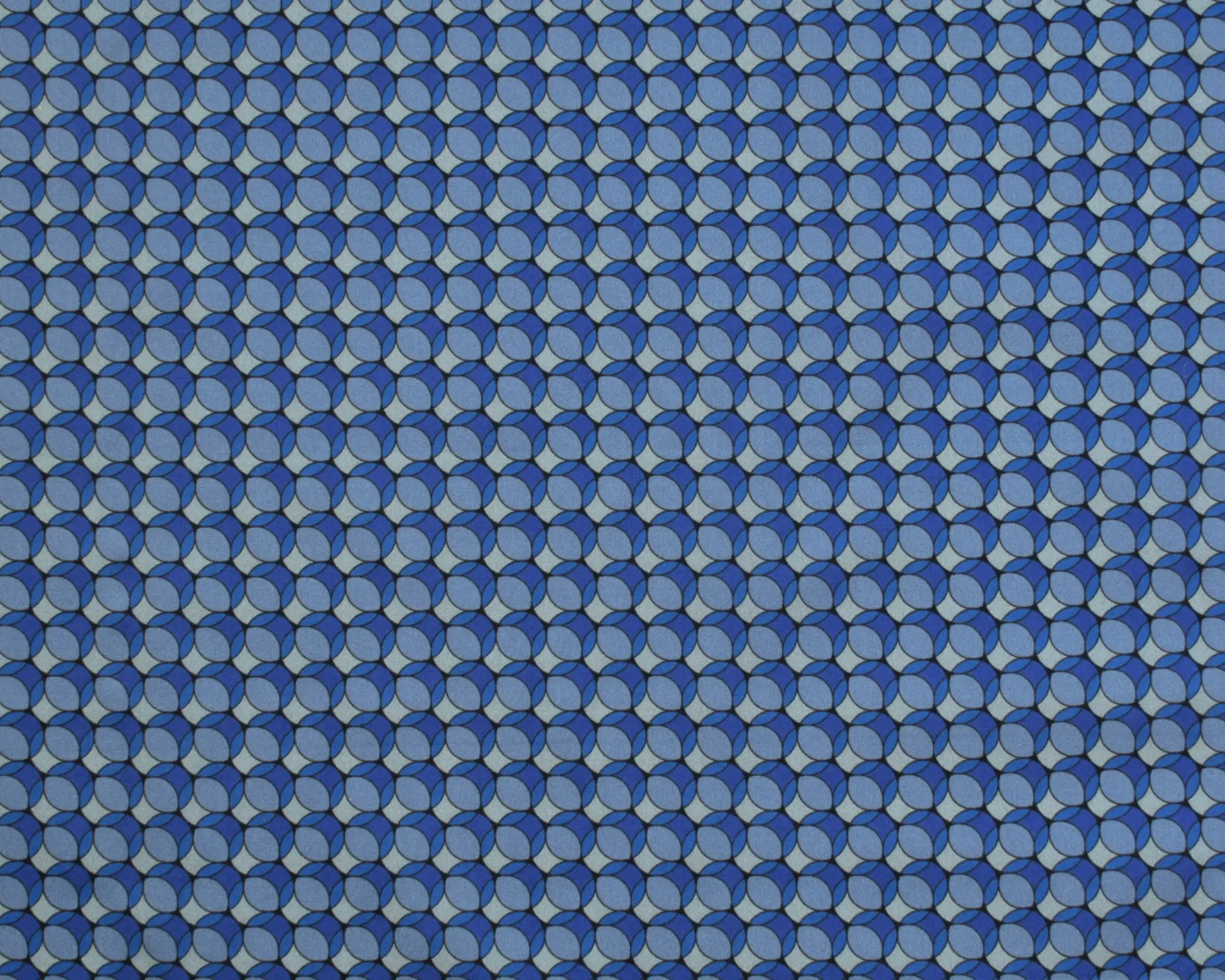 Cotton Poplin - Blue Circular Geometric Print - Image 2