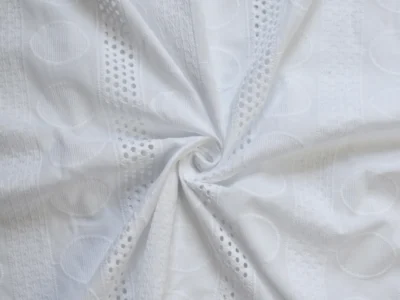 Designer Cotton Eyelet- White