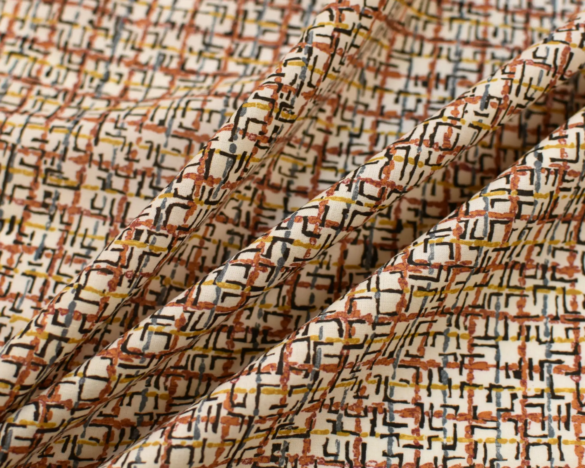Designer Cotton Lawn - Warm Tone Check - Image 4