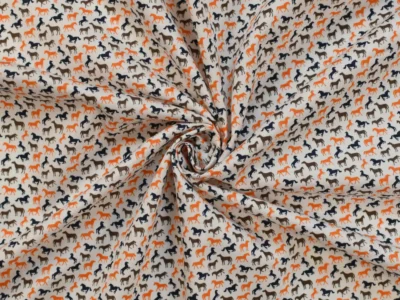 Cotton Poplin - Small Horse Print