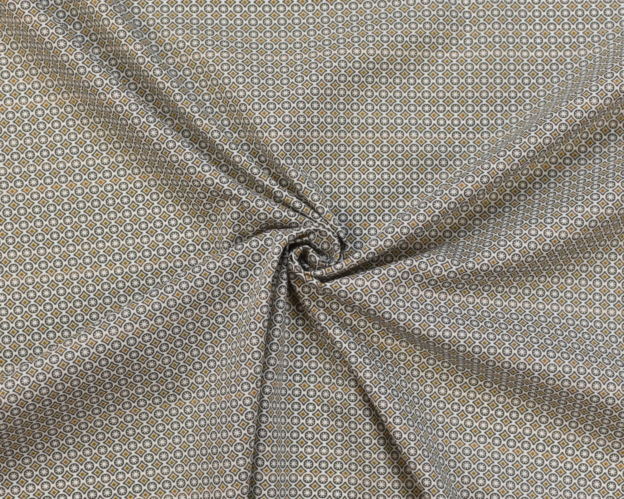 Designer Cotton Poplin – Brown Circle Print