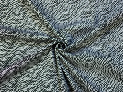 Stretch Cotton Poplin - Wavy Grid Print