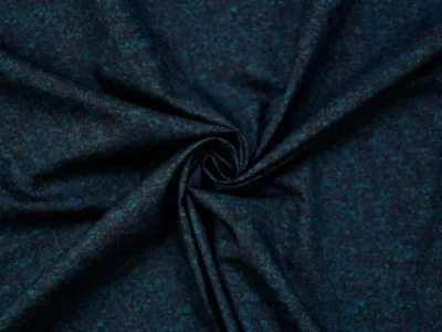 Designer Cotton Poplin - Dark Blue & Teal Speckle Print