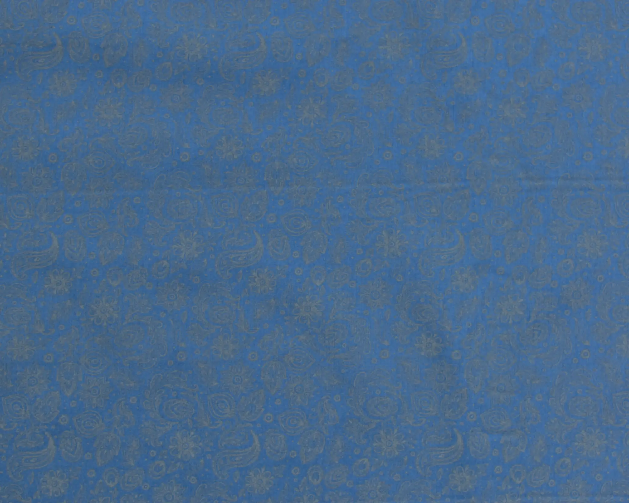 Designer Cotton Poplin - Blue with Subtle Paisley Print - Image 2