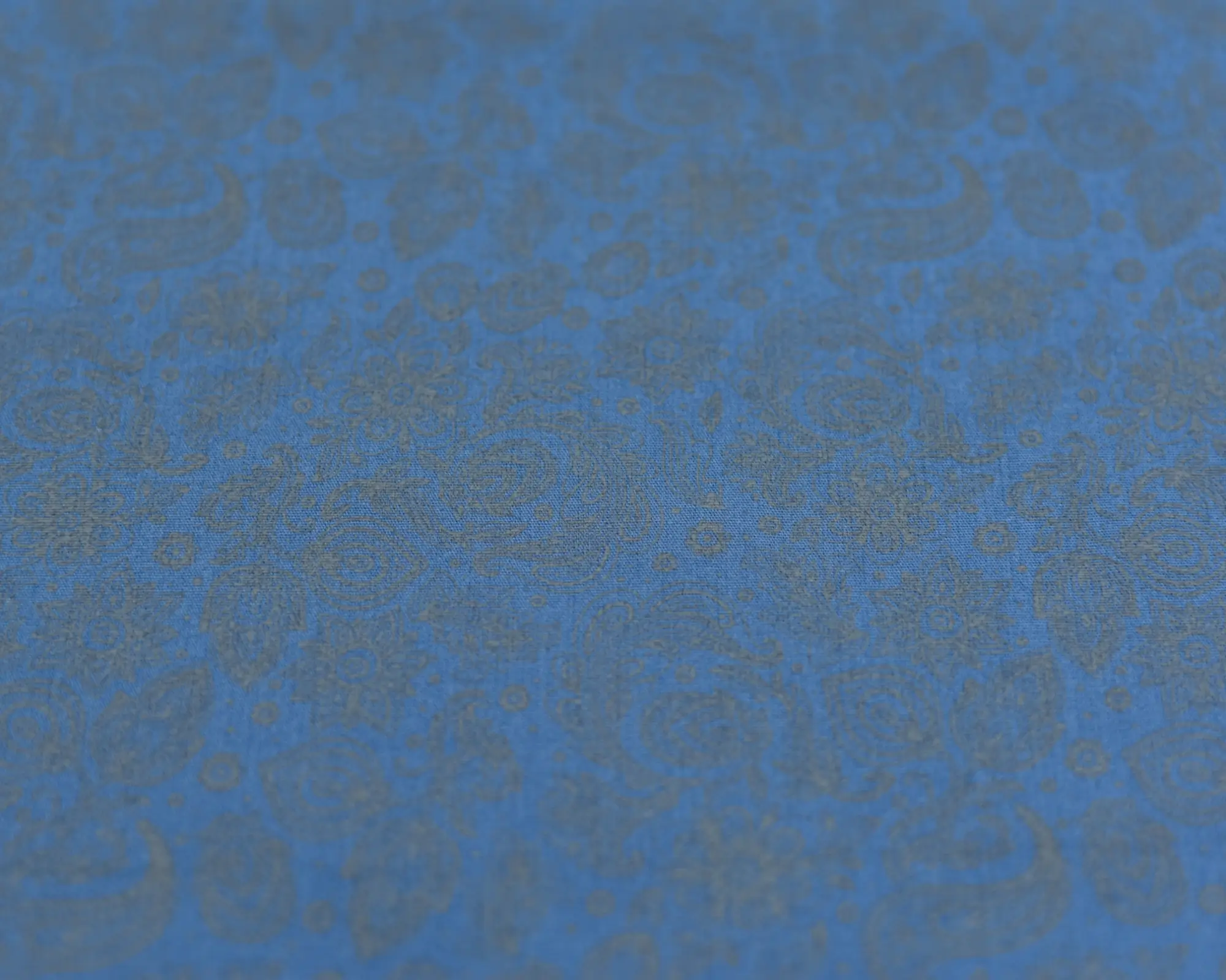 Designer Cotton Poplin - Blue with Subtle Paisley Print - Image 4