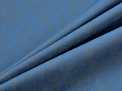 Designer Cotton Poplin - Blue with Subtle Paisley Print