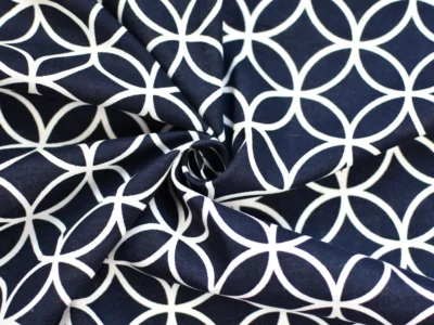 Sevenberry Cotton Shirting - Indigo with Circles